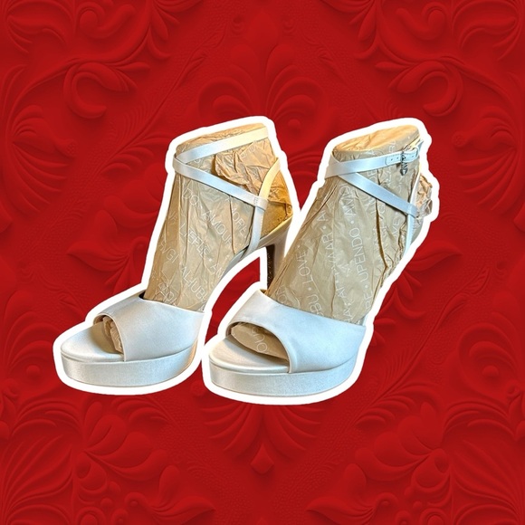 NWT Pnina Tornai for Naturalizer Bridal Shop ‘Ai Dress Sandal’ in “White Satin” - Picture 8 of 16